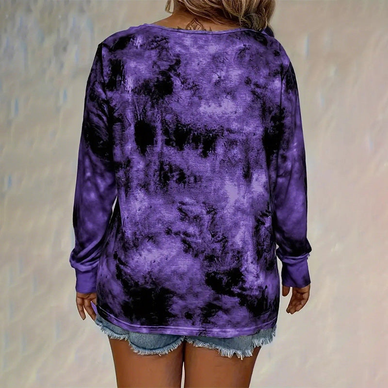 Tie Dye Casual Long Sleeve Top