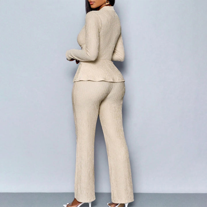 V Neck Peplum Two Piece Outfit