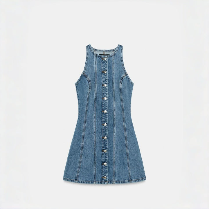 French Seam Mini Denim Dress