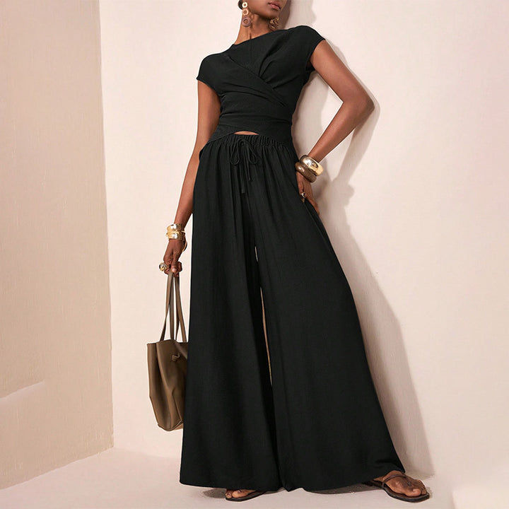 Casual Drawstring Waist Outfit Set