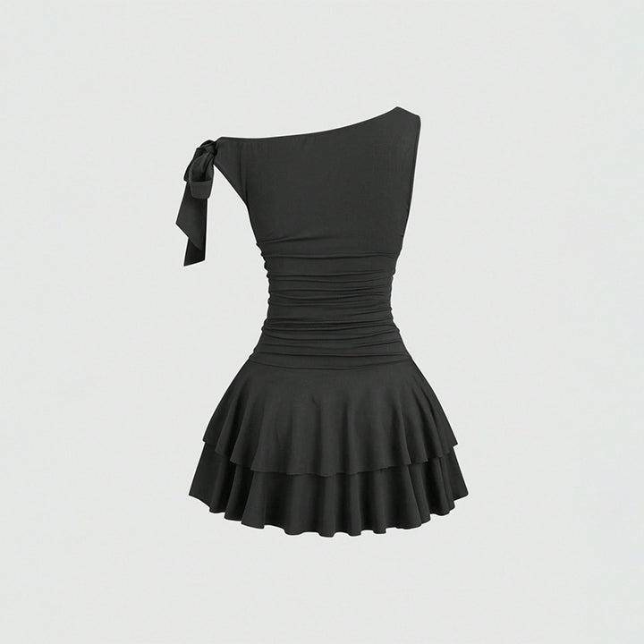 Halter Backless Cake Layer Mini Dress