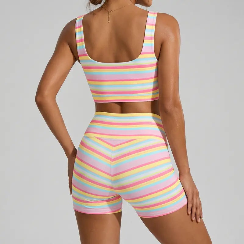 Rainbow Stripe Two Piece Set