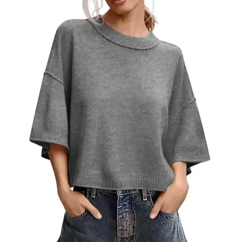 Casual crew neck short sweater