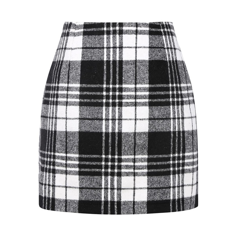 Plaid High Waist Mini Skirt
