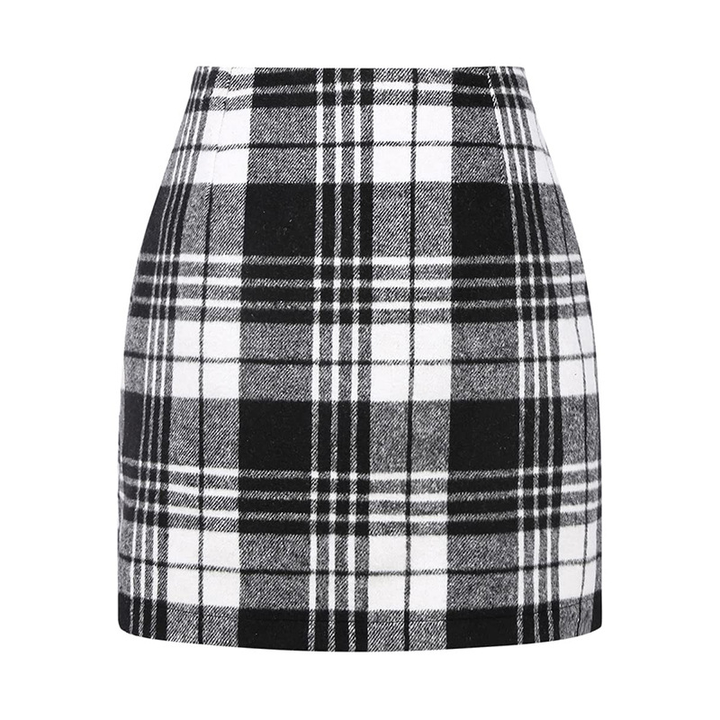 Plaid High Waist Mini Skirt