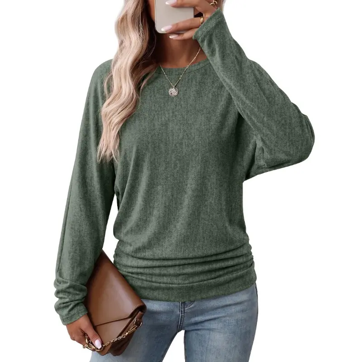 Round Neck Long Sleeve Knit Top