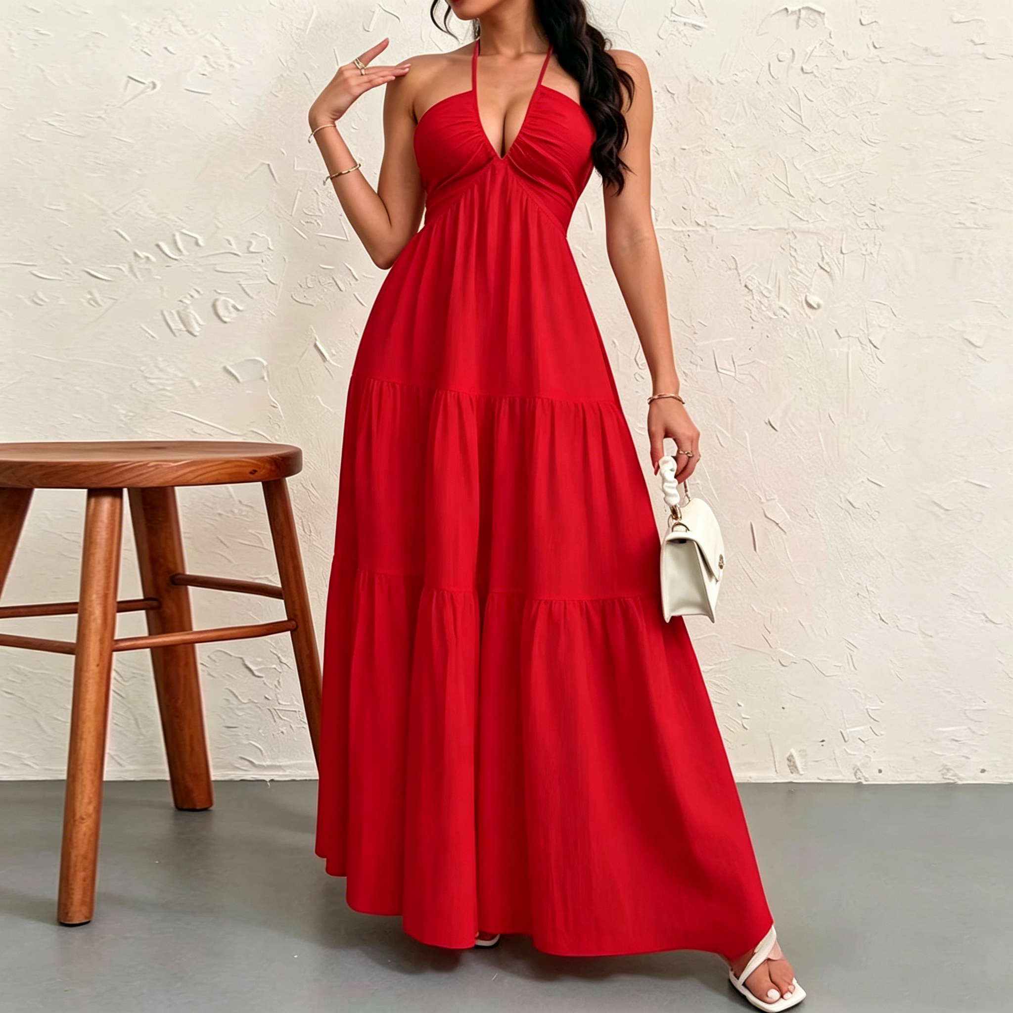 Women's Summer Halter Tie-Up Dress