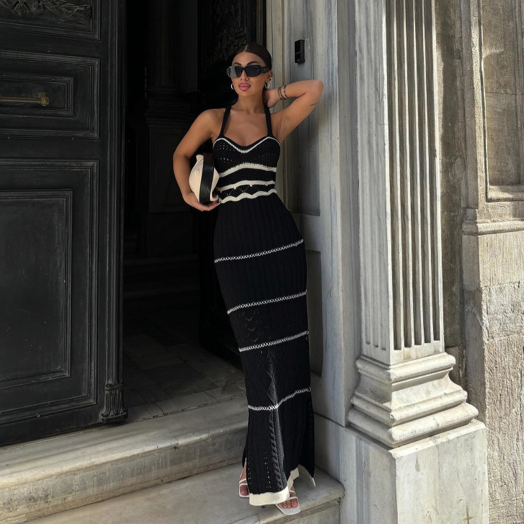 Sexy Spaghetti Strap Fishtail Midi Dress