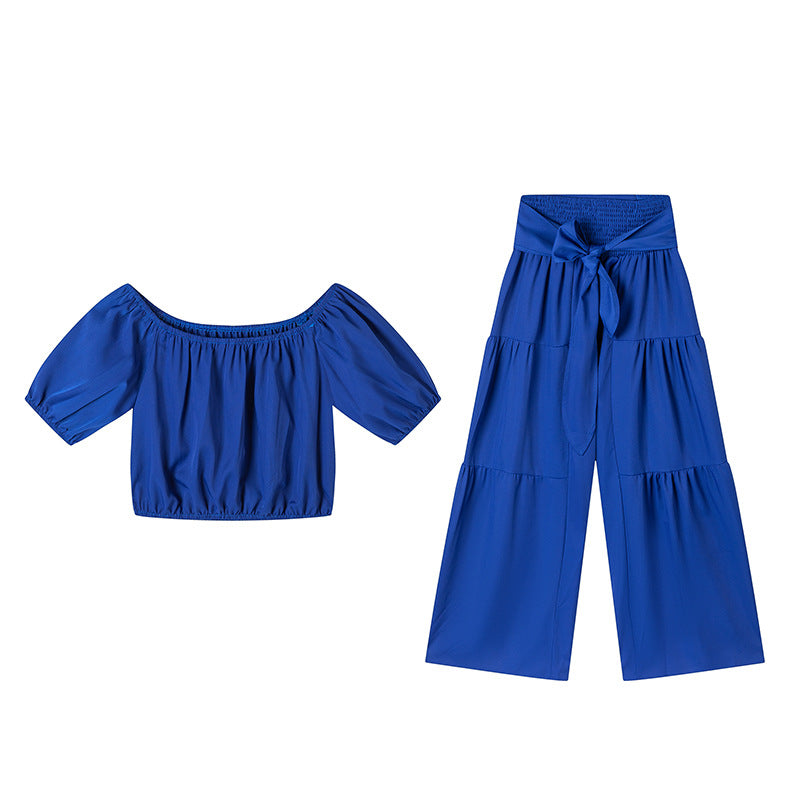 High Waist Wide Leg Tie Set