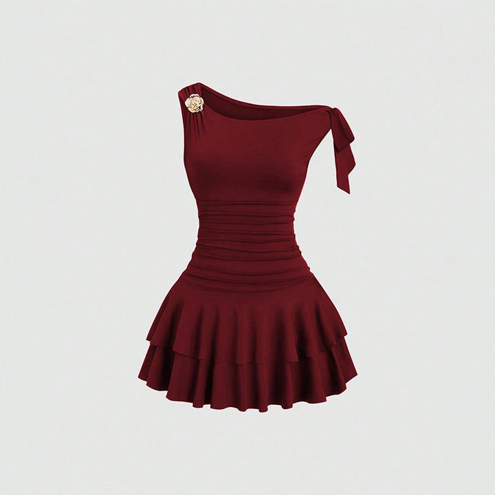 Halter Backless Cake Layer Mini Dress
