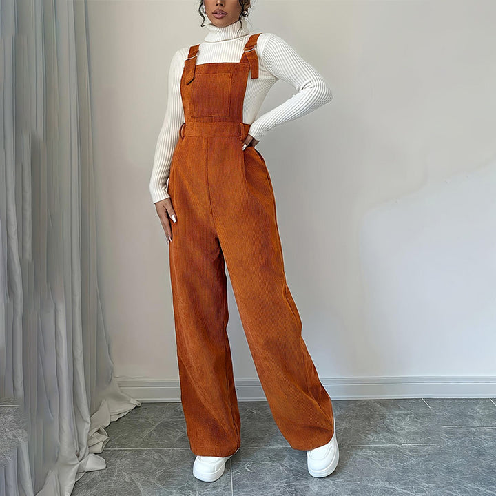 Corduroy Wide Leg Overalls