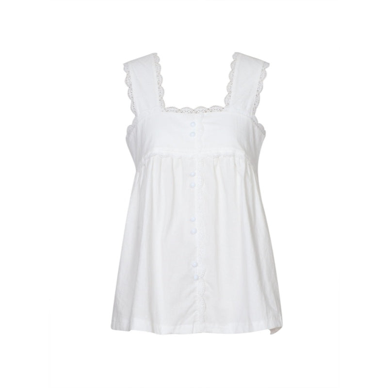Lace Trim Babydoll Cami Top