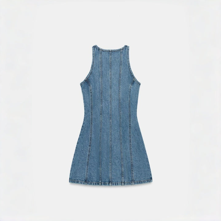 French Seam Mini Denim Dress