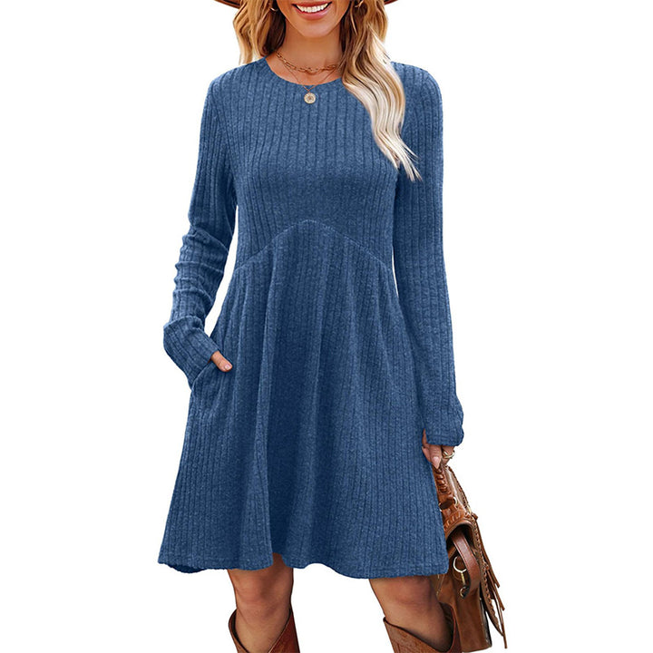 Fall Winter Round Neck Knit Dress