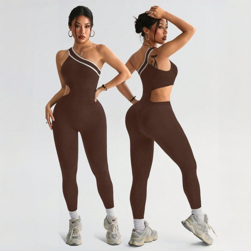 Colorblock Criss Cross Yoga Jumpsuit