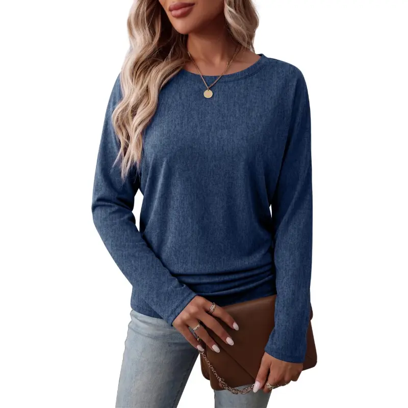 Round Neck Long Sleeve Knit Top