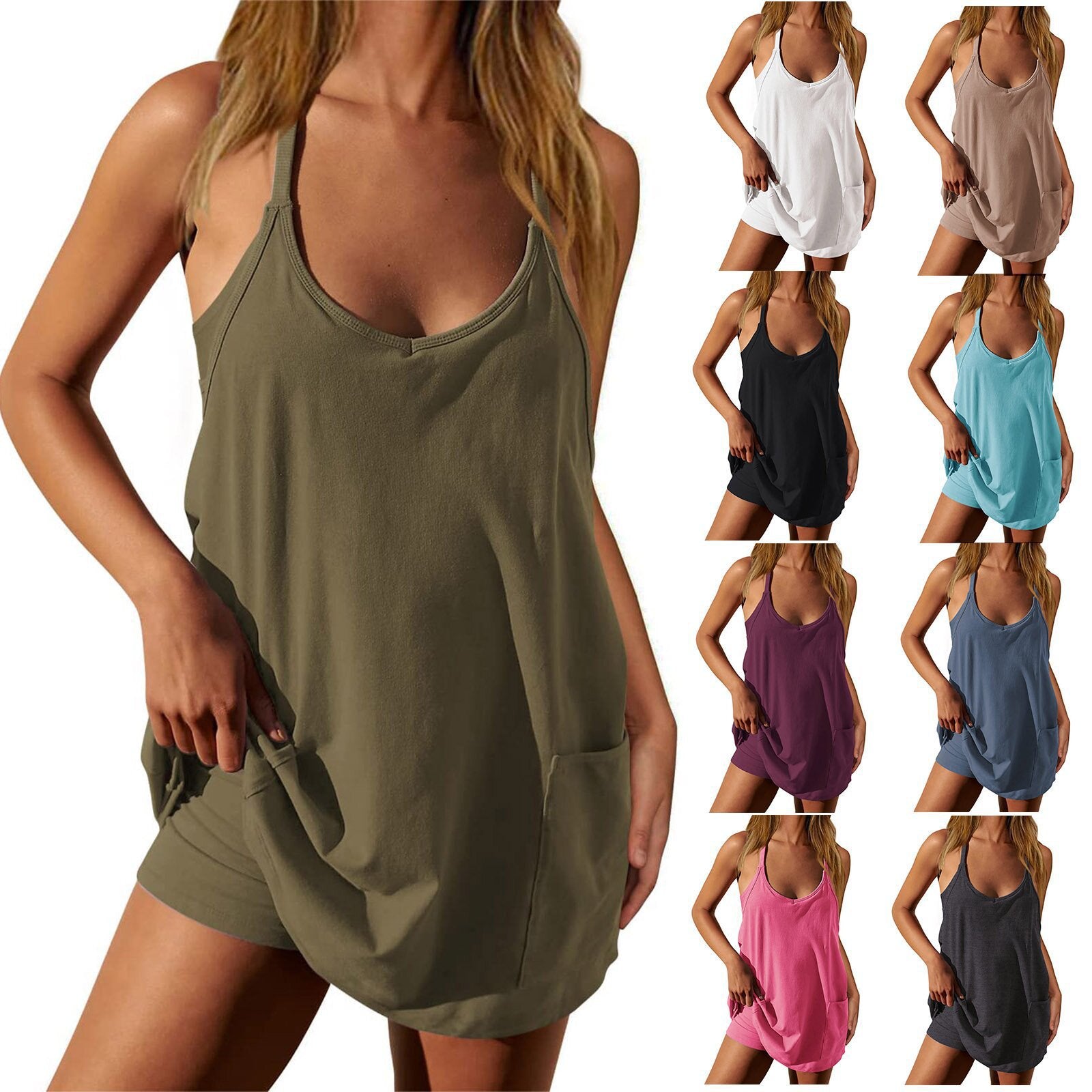 Sleeveless Pocket Sports Tank Dress