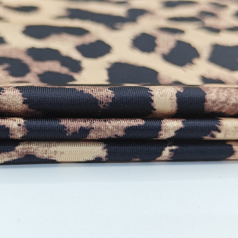 Leopard Chain Strap Slit Midi Dress