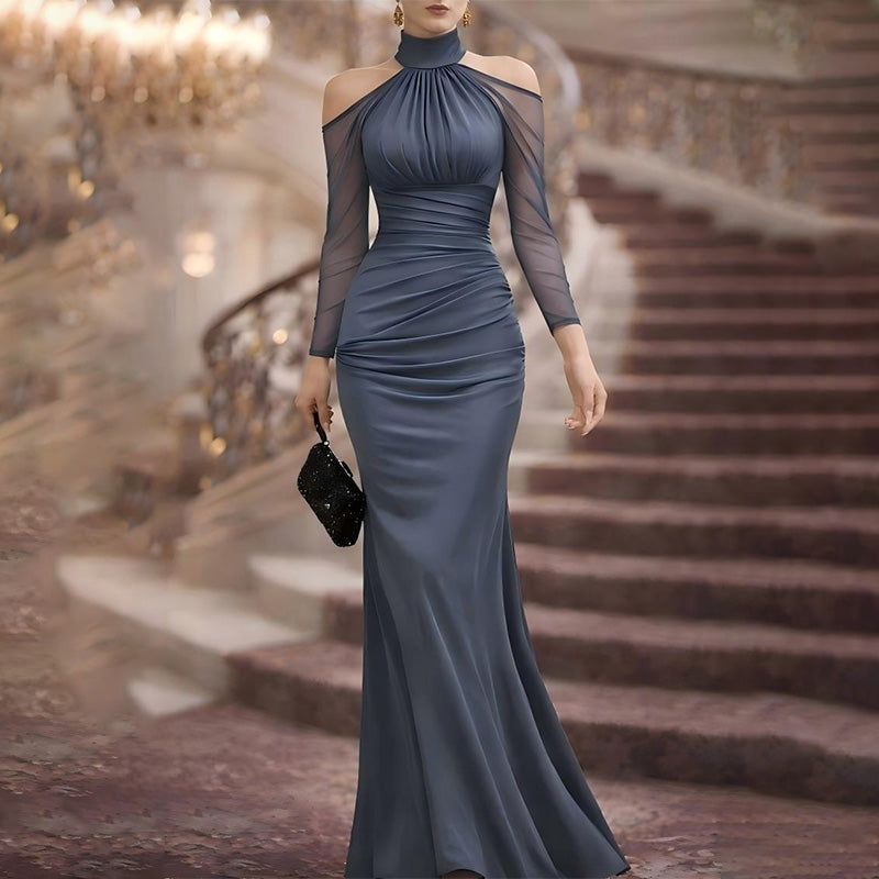Elegant Halter Neck Evening Dress