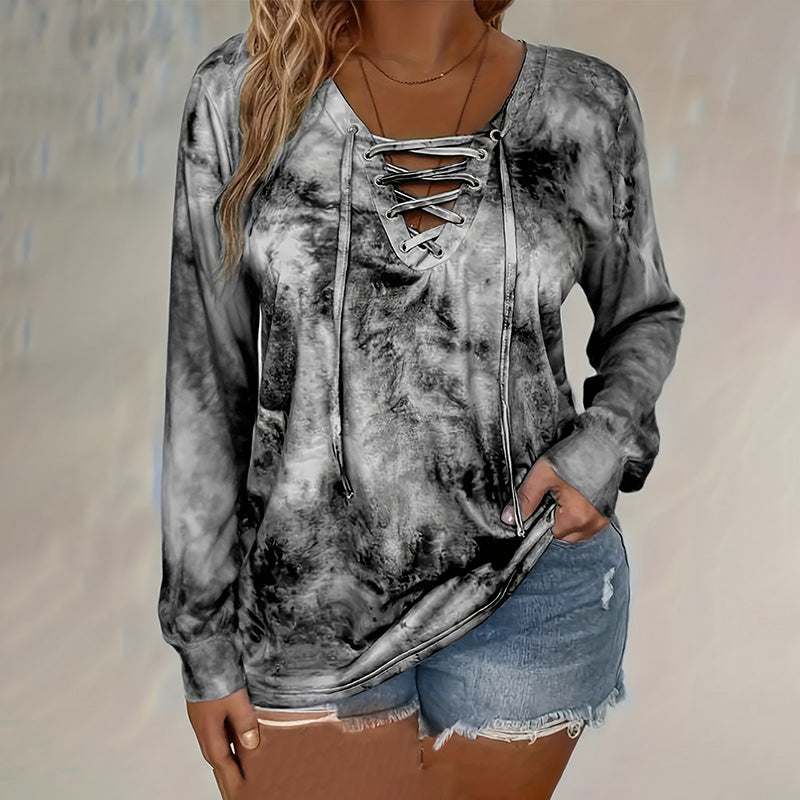 Tie Dye Casual Long Sleeve Top
