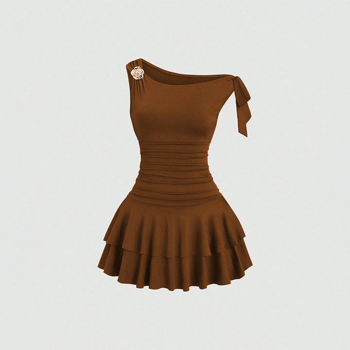 Halter Backless Cake Layer Mini Dress