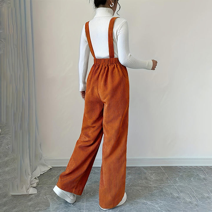 Corduroy Wide Leg Overalls