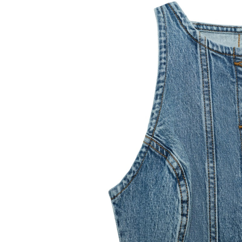 French Seam Mini Denim Dress