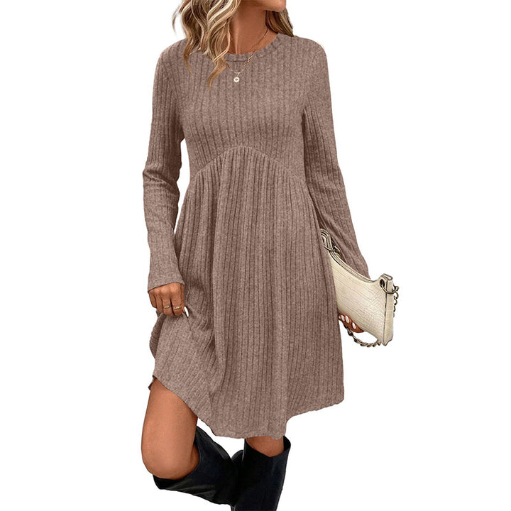 Fall Winter Round Neck Knit Dress
