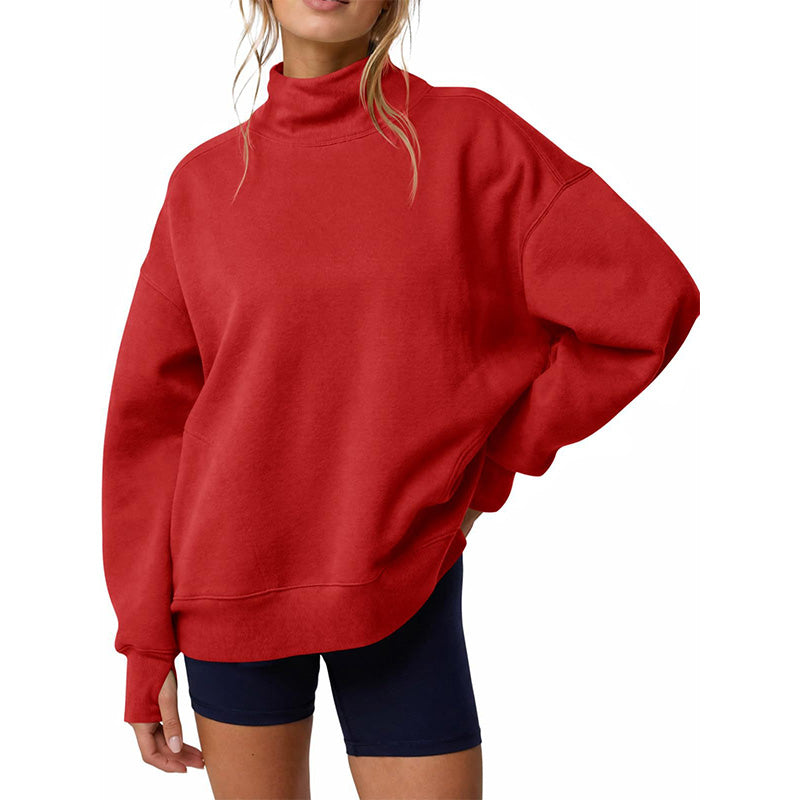 Fall Winter Plain Pullover Top