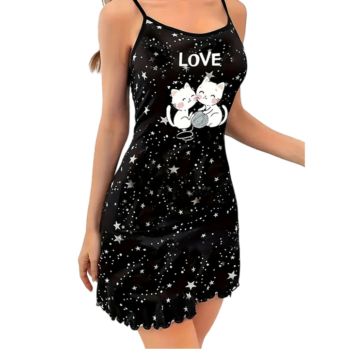 Soft Printed Short Nightgown