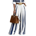 High Waist Striped Wide Leg Trousers