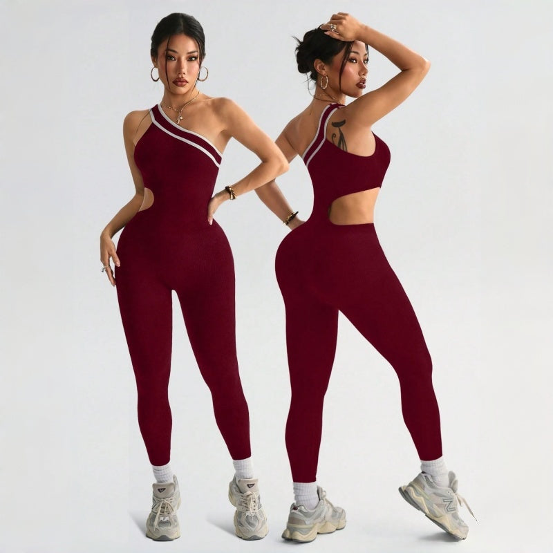 Colorblock Criss Cross Yoga Jumpsuit