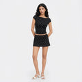 Polka Dot Tee High Waist Skirt Set