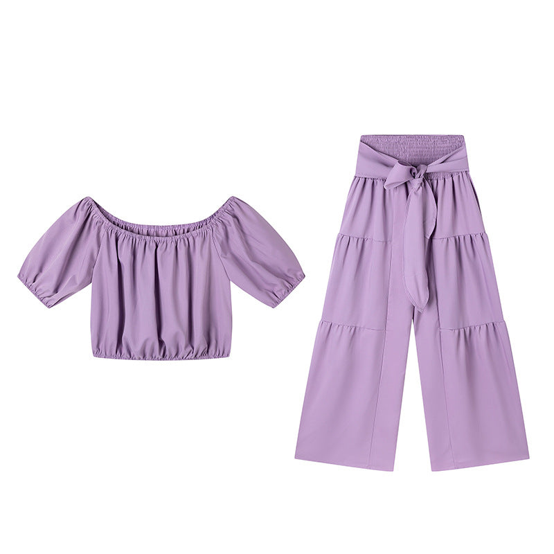High Waist Wide Leg Tie Set