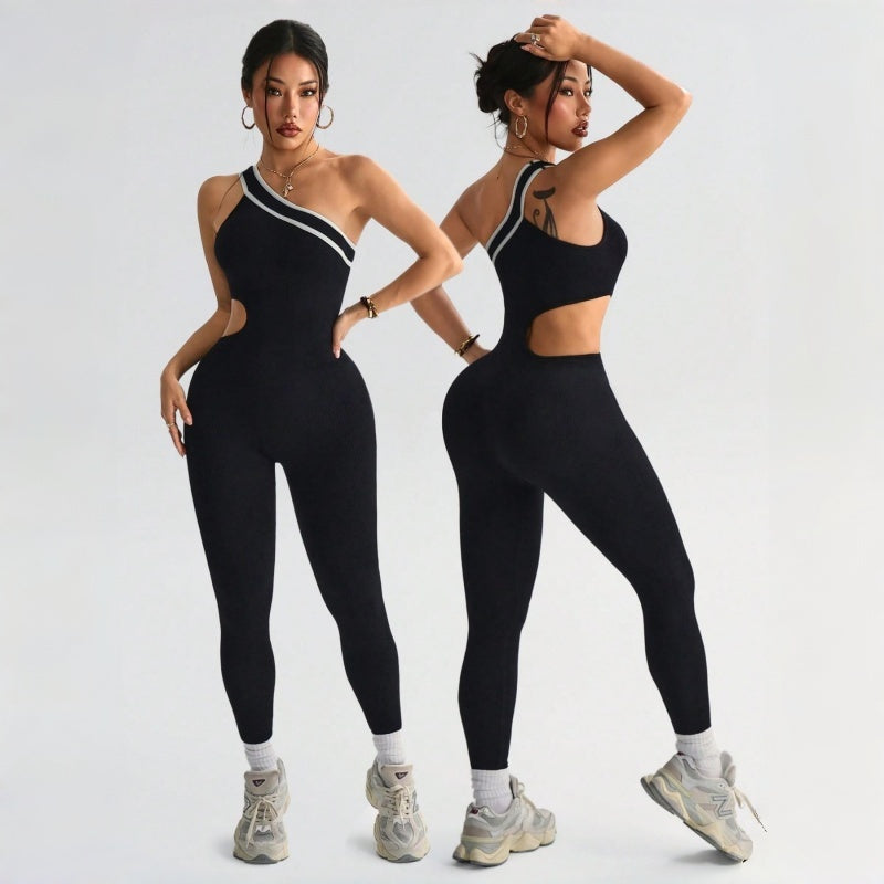 Colorblock Criss Cross Yoga Jumpsuit
