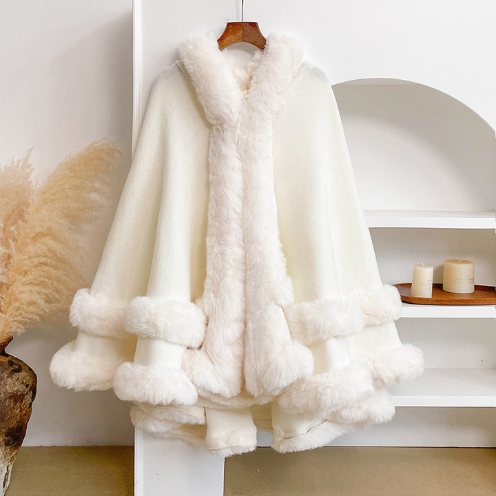 Women Autumn Winter Hooded Cape Coat
