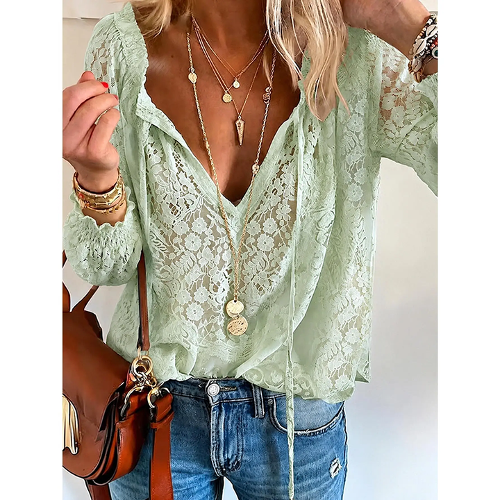 Lightweight Hollow Out Lace Blouse