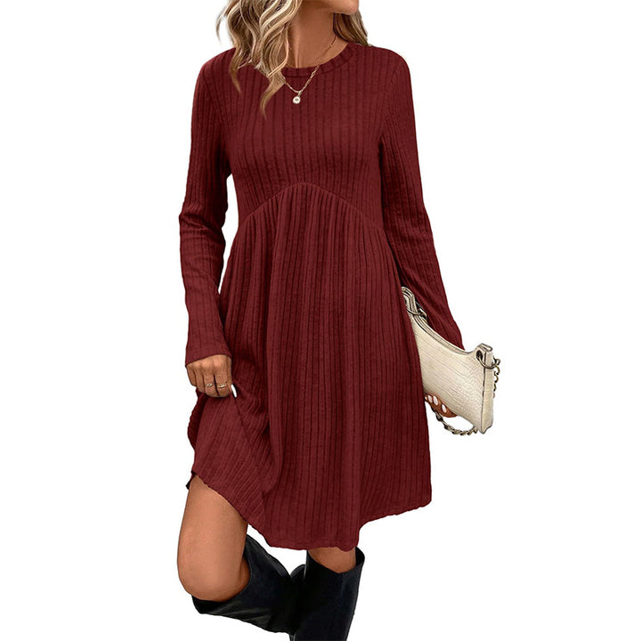 Fall Winter Round Neck Knit Dress