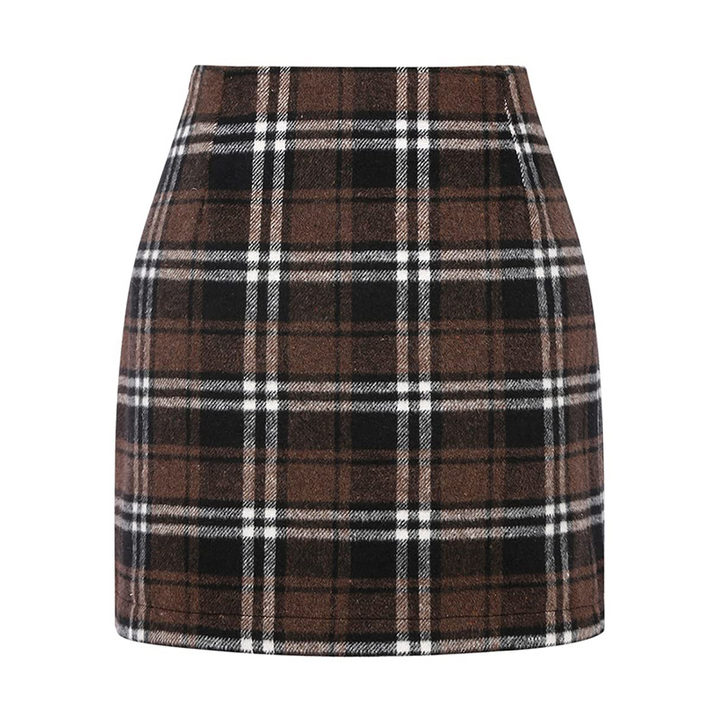 Plaid High Waist Mini Skirt
