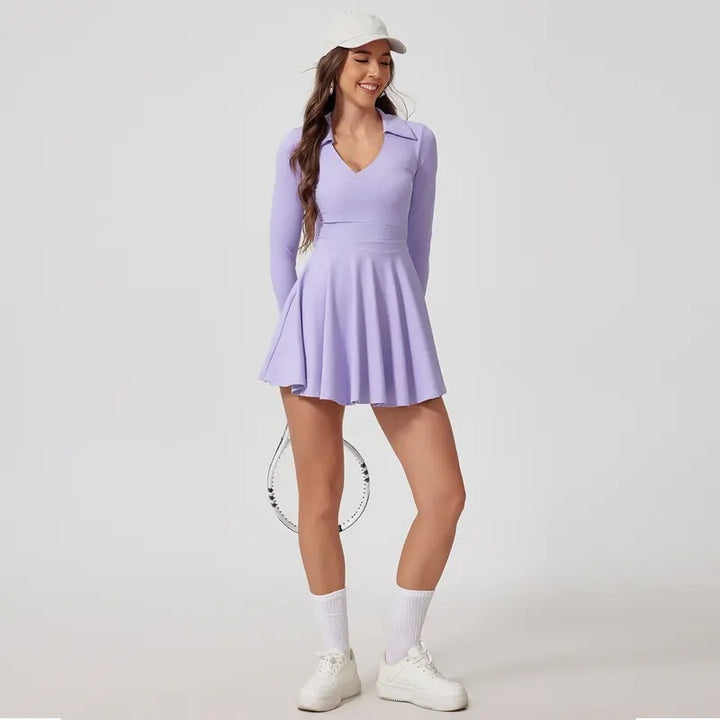 Long Sleeve Active Dress With Shorts