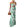 Tropical Strapless Halter Maxi Dress