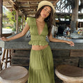 French Sheer Lace Chiffon Tie Maxi Dress
