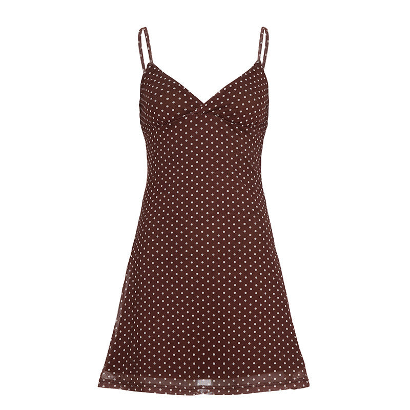 Polka Dot Backless Cami Dress