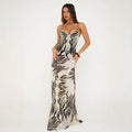 Leopard Print Backless Maxi Dress