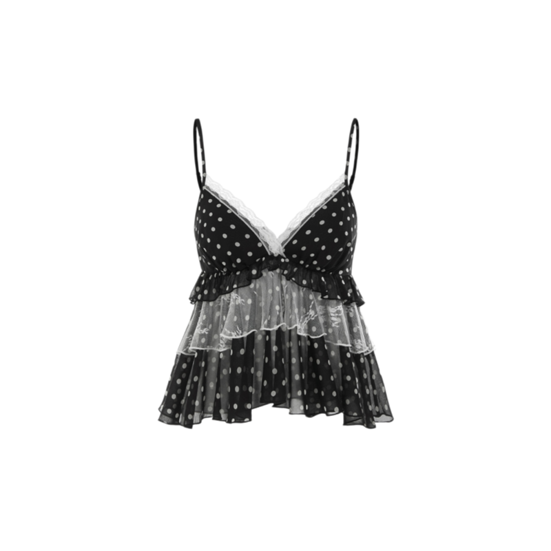 Leopard Lace V Neck Cami Top