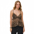 Leopard Lace V Neck Cami Top