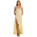 Sexy Lace Backless Slit Dress