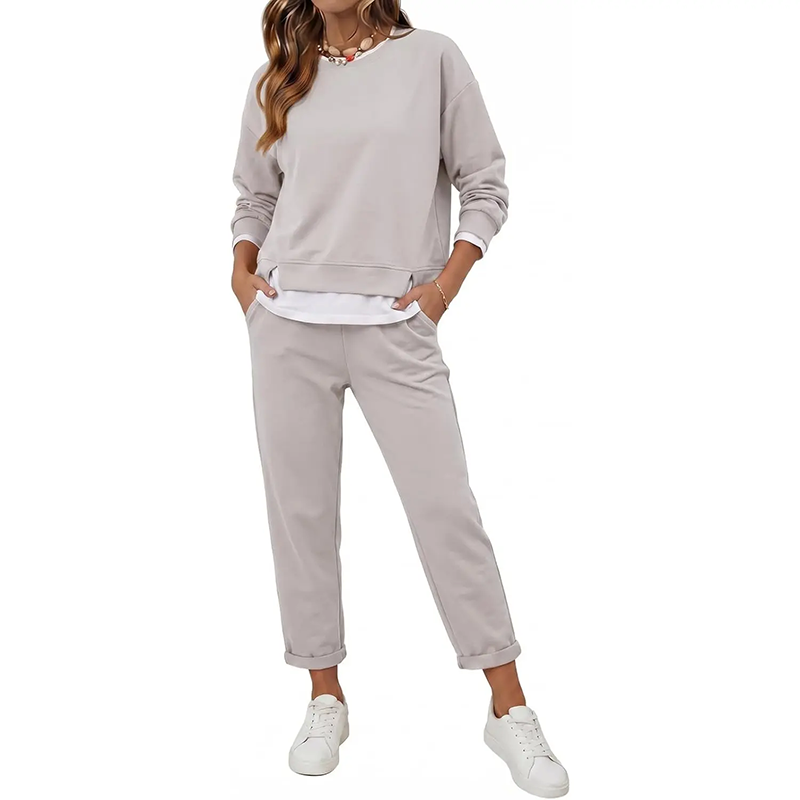 Color Block Sweatshirt Jogger Set