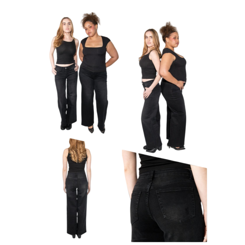 Stretch Wide Leg Slimming Women's Jeans