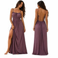 French Drawstring Loose Cami Maxi Dress